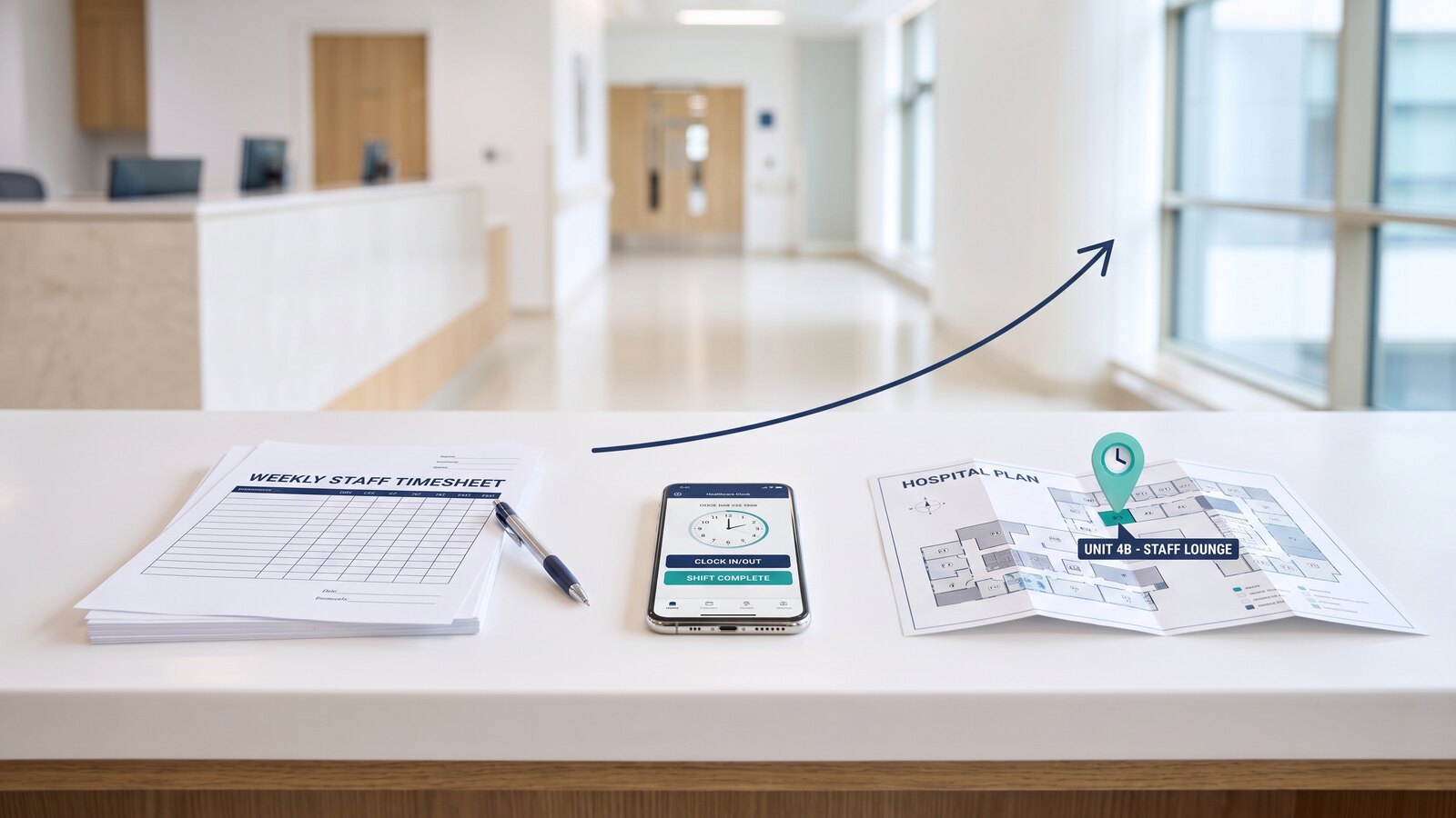 Progression from paper timesheet to app clock and optional location evidence